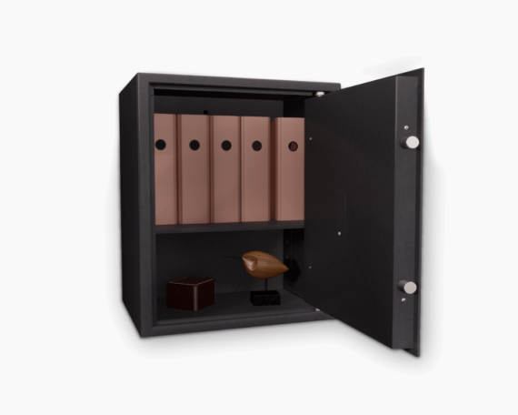 Newton S1 80L burglary resistant safe open three-quarter view